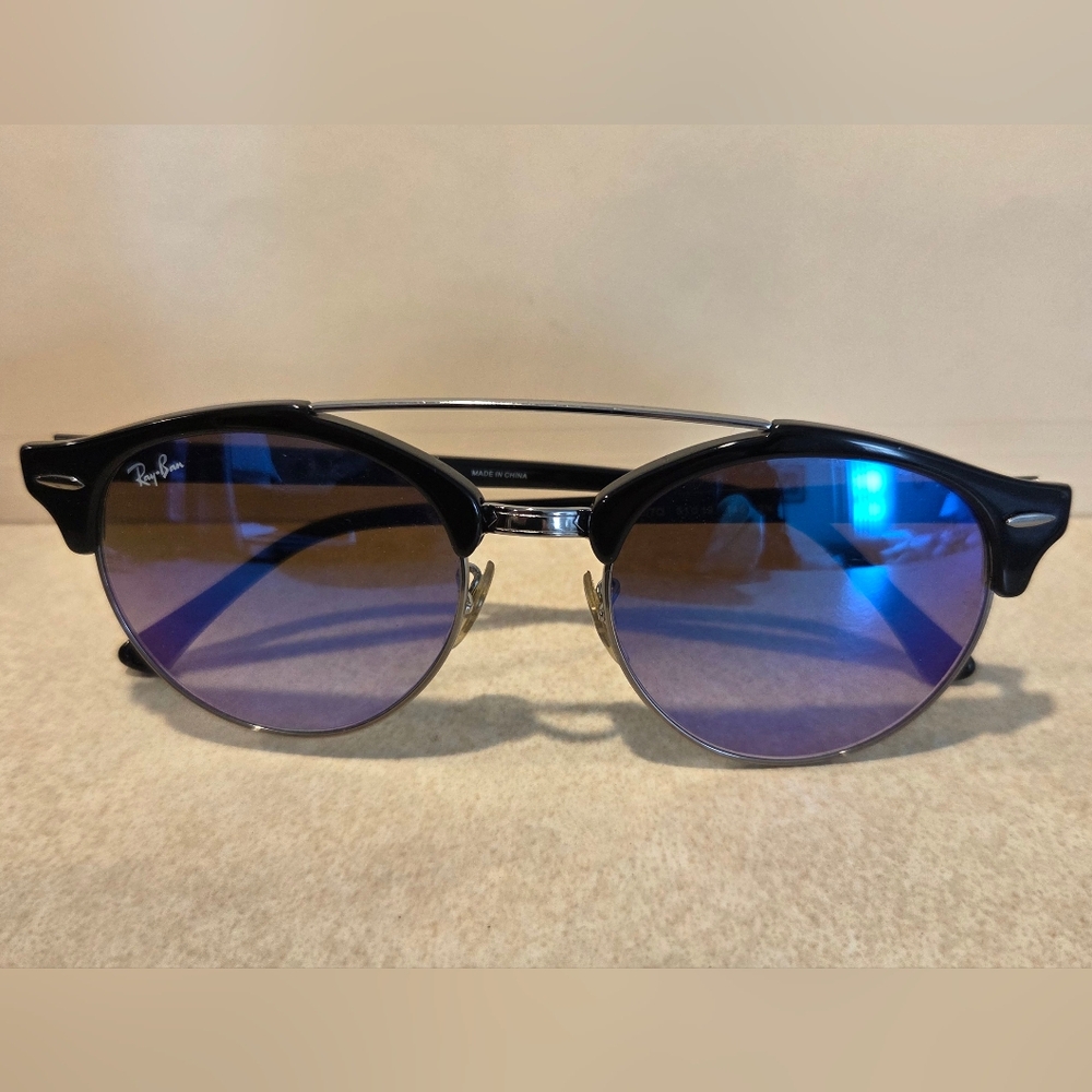 Ray-Ban Sunglasses RB4346 Blue Gradient Mirrored 51-19 Brand New - No Tags - Picture 3 of 8